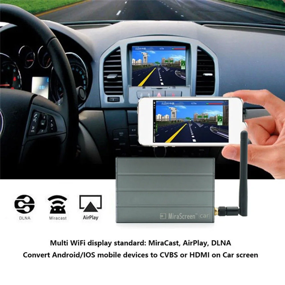 Мини MiraScreen автомобильный WiFi дисплей ключ зеркало HD коробка Airplay Miracast DLNA GPS