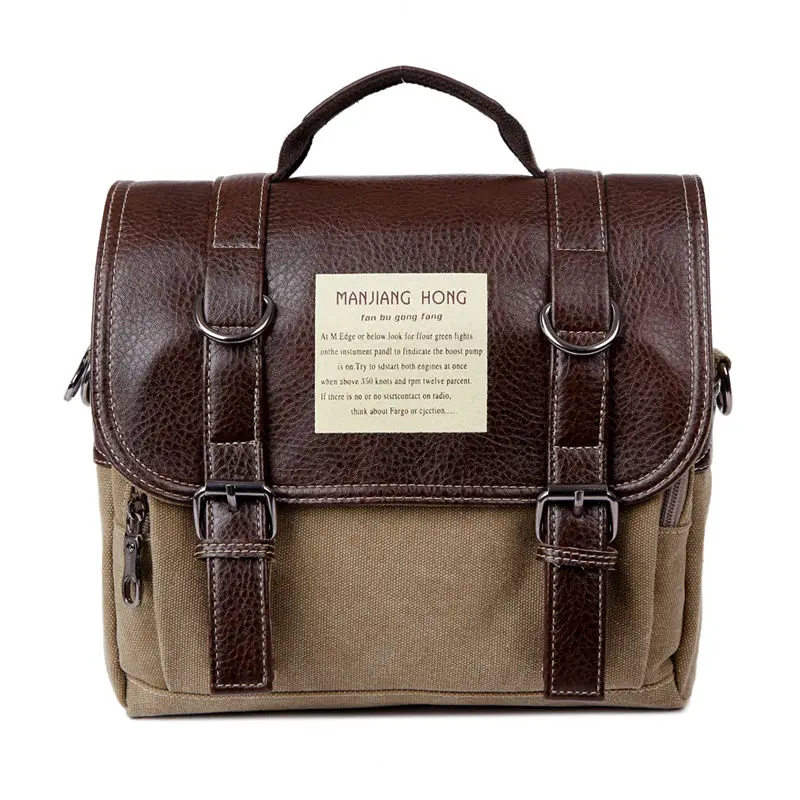 Crazy Horse кожаные мужские сумки-мессенджеры винтажные сумки на плечо мужские холщовые повседневные сумки через плечо для мужчин мужские сумки-портфель 1280 - Цвет: Khaki