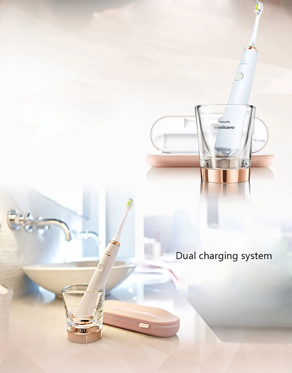 Электрическая зубная щетка PHILIPS HX9312/02 перезаряжаемый звуковой вибрации пять режимов с умным переключением алмазный белый для взрослых