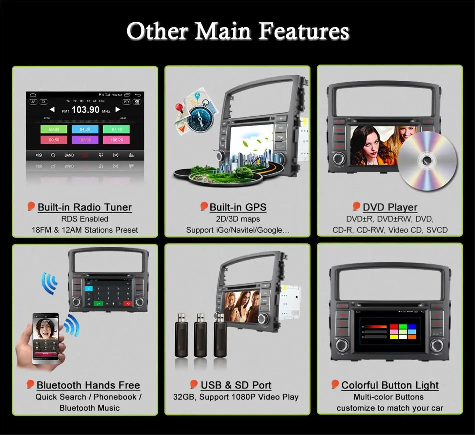 Ownice c500 1024*600 Quad Core Android 6.0 Для MITSUBISHI PAJERO V97 V93 2006 2007 2008 2009 2010 2011 2012 2013-2015 Dvd-плеер