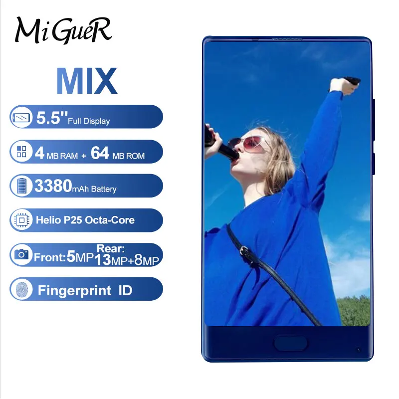 DOOGEE MIX 4 GB + 64 мобильного телефона 5 ''HD Android 7 0 Helio P25 Octa Core 2 GHz 16MP 8MP 3380 mAH 4G