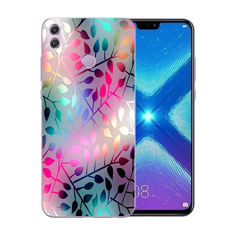Soft Case for Huawei Honor 8X 6.5 inch Transparent Color Pattern Protection Shell JSN-AL00 Slim Silicone Cover Capa |