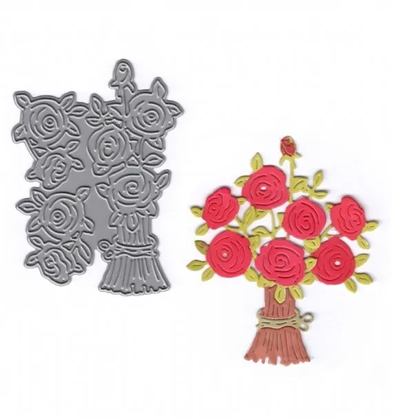 Металлические трафареты для высечки цветов розы сделай сам скрапбукинг