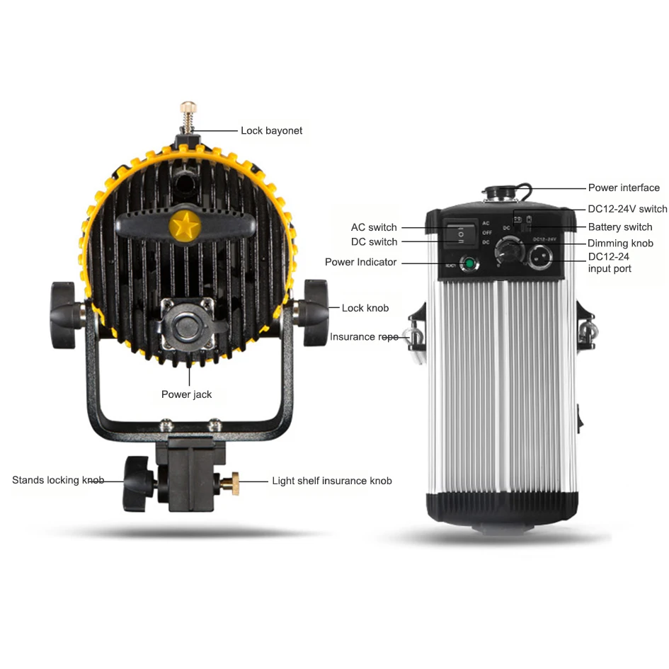 ALUMOTECH линза Френеля Высокая CIR 5500/3200K 80 Вт Светодиодная лампа с V образным