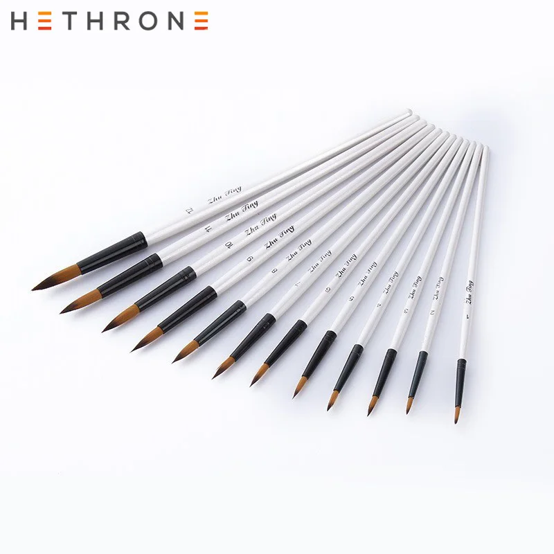 Hethrone 12 шт./компл. профессиональная масляная Акварельная кисть товары для