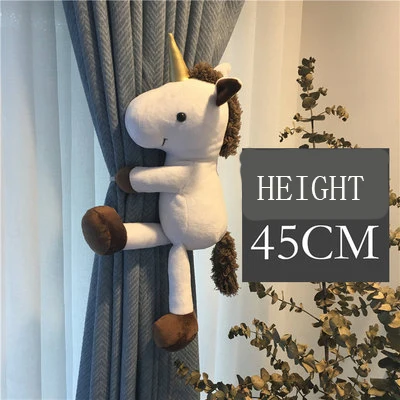 White unicorn Мультфильм кукла "крокодил" Шторы застежка для занавески ремень зажим для занавески Милая штора аксессуары детский день рождения GiftL005#35 - Цвет: White unicorn