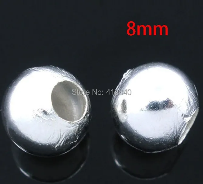 

100 pcs Silver Plated Metal Spacer Beads 8.0mm Dia