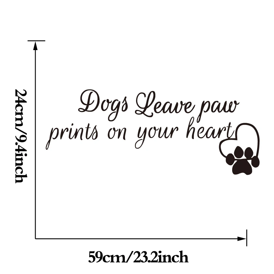 DCTOP Dogs Leave Paw Fashion Wall Sticker Prints On Your Heart Quotes Home Decor Art Decals Removable Vinyl Stickers | Дом и сад