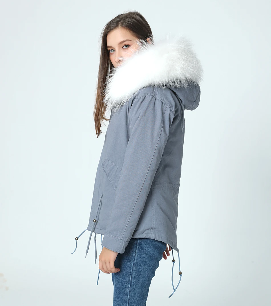 OFTBUY, высокое качество, бренд, новая зимняя куртка, пальто для женщин, натуральный мех енота, большой мех, с капюшоном, парка для женщин, Толстая теплая парка