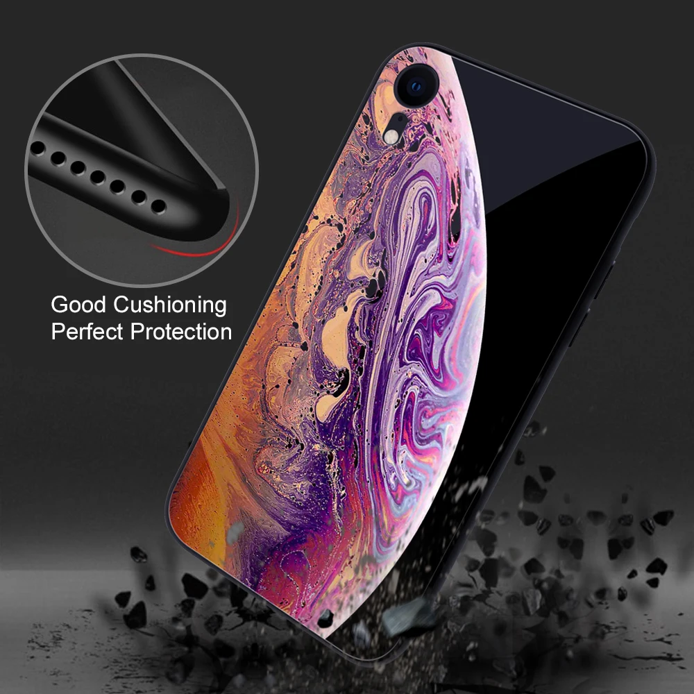 Чехол Ascromy для iPhone XS Max задняя крышка из закаленного стекла с космической планетой