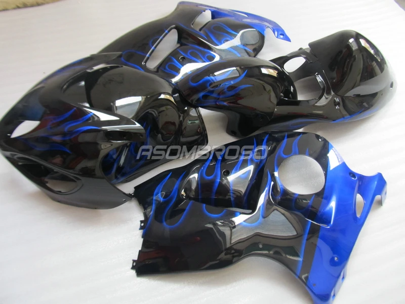 Мотоцикл горячая Распродажа обтекатель набор для Suzuki 1996-2007 GSXR1300 96-07 Синий Пламя