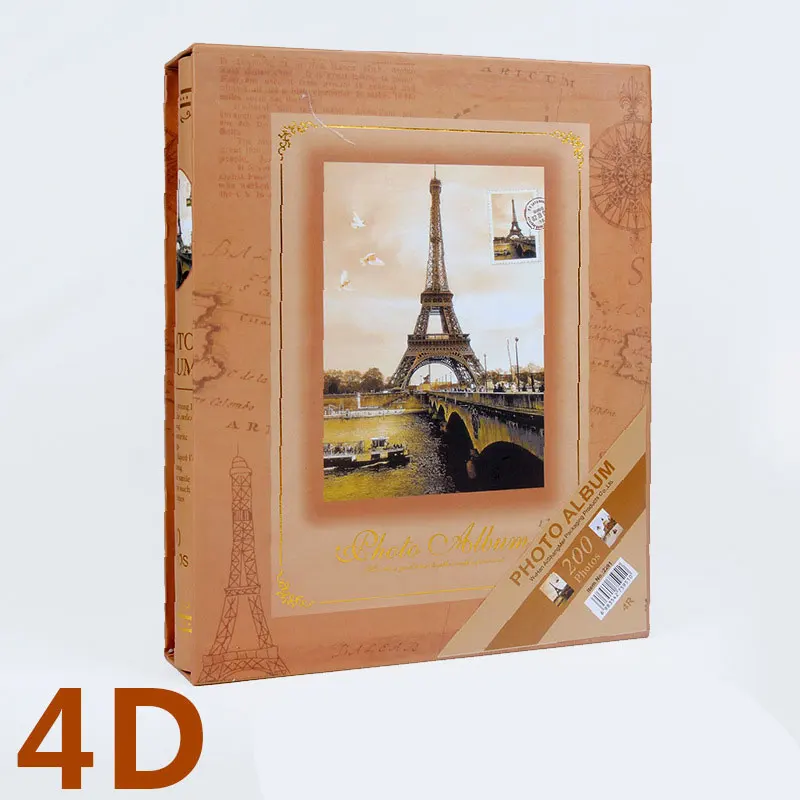 Разные цвета 4D/6 дюймов 200 карман Винтаж большой чехол для фотографий в альбоме