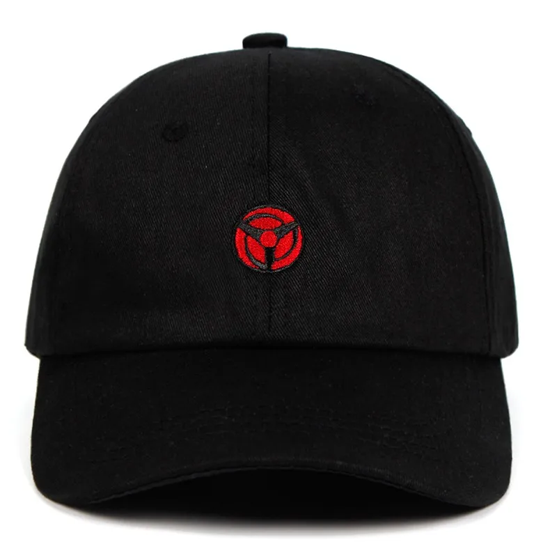 Какаши Учиха Обито Шаринган папа шляпа хлопок бейсболки вышивка Snapback шляпы любителей аниме Прямая поставка - Цвет: Черный