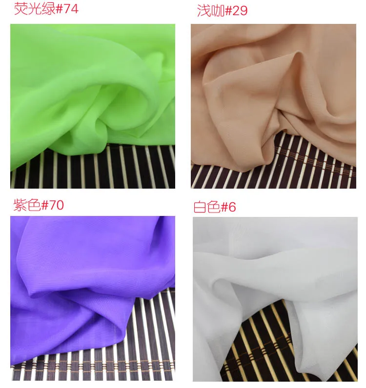 

150cm 5yards/lot Free shipping candycolors in stock Chiffon fabric soft fabric for dress lining cloth material fabrics