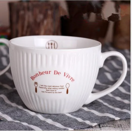 Керамическая чашка для завтрака в европейском стиле 590 мл хлопьев супа молока
