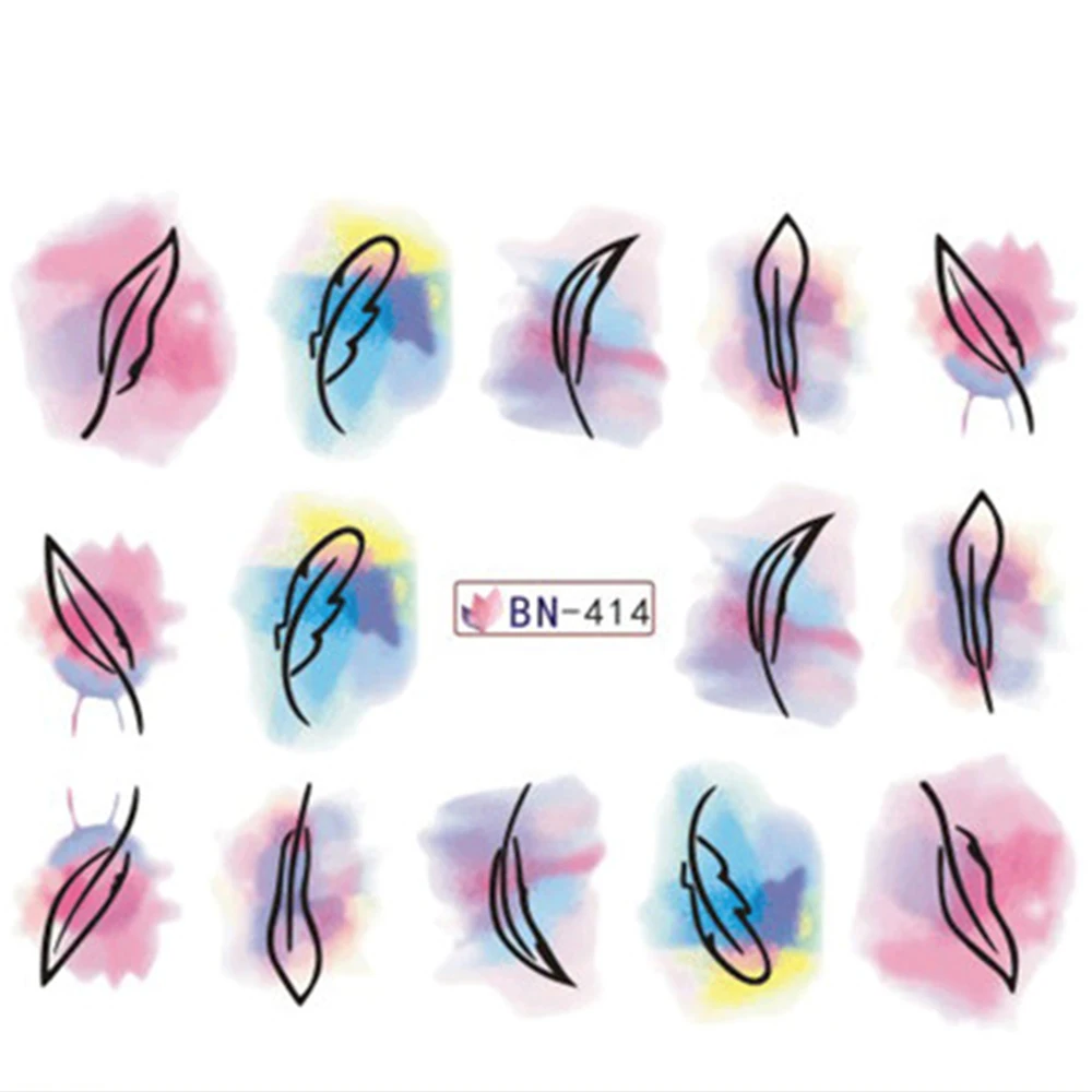12 видов конструкций ногтей акварельные наклейки Красота татуировки временно