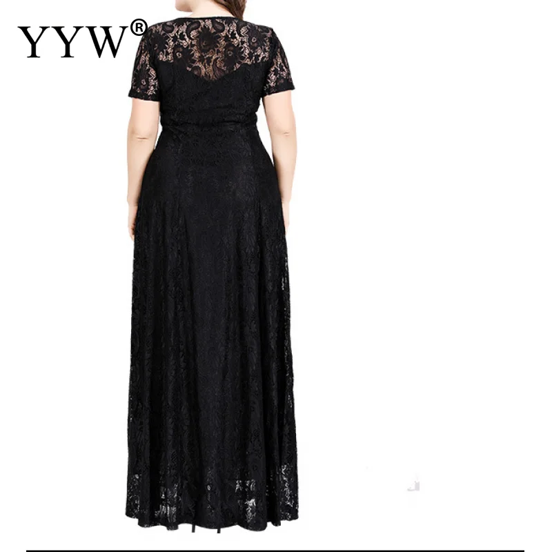 Женское вечернее платье с коротким рукавом длинное кружевное свадебное большого