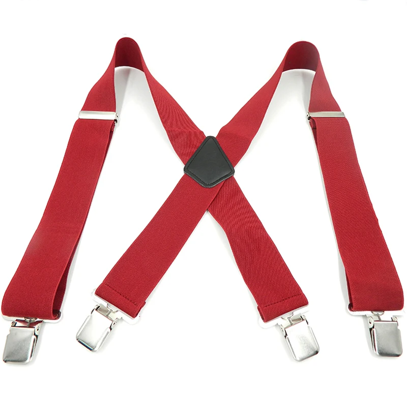 Мужские подтяжки с 4 зажимами кожаные застежками повседневные для брюк 5*120 см