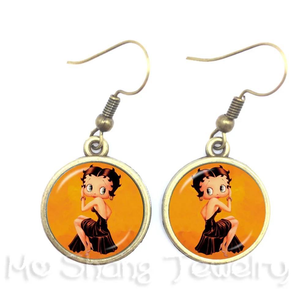2018 новый сексуальный и прекрасный Betty Boop висячие серьги с рисунком