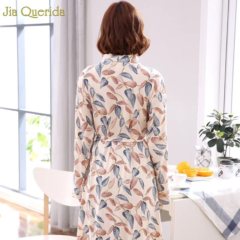 Элегантное женское нижнее белье халат 100% хлопок размера плюс банный с длинным