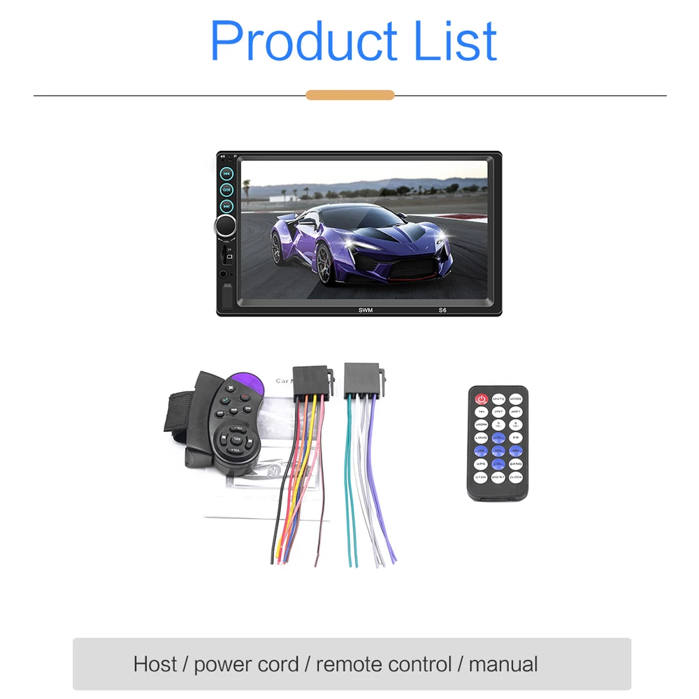 AMprime 2din 7 &quotАвторадио Аудио мультимедийный плеер Bluetooth 2 Din MP5 USB FM с IOS/Android зеркальная