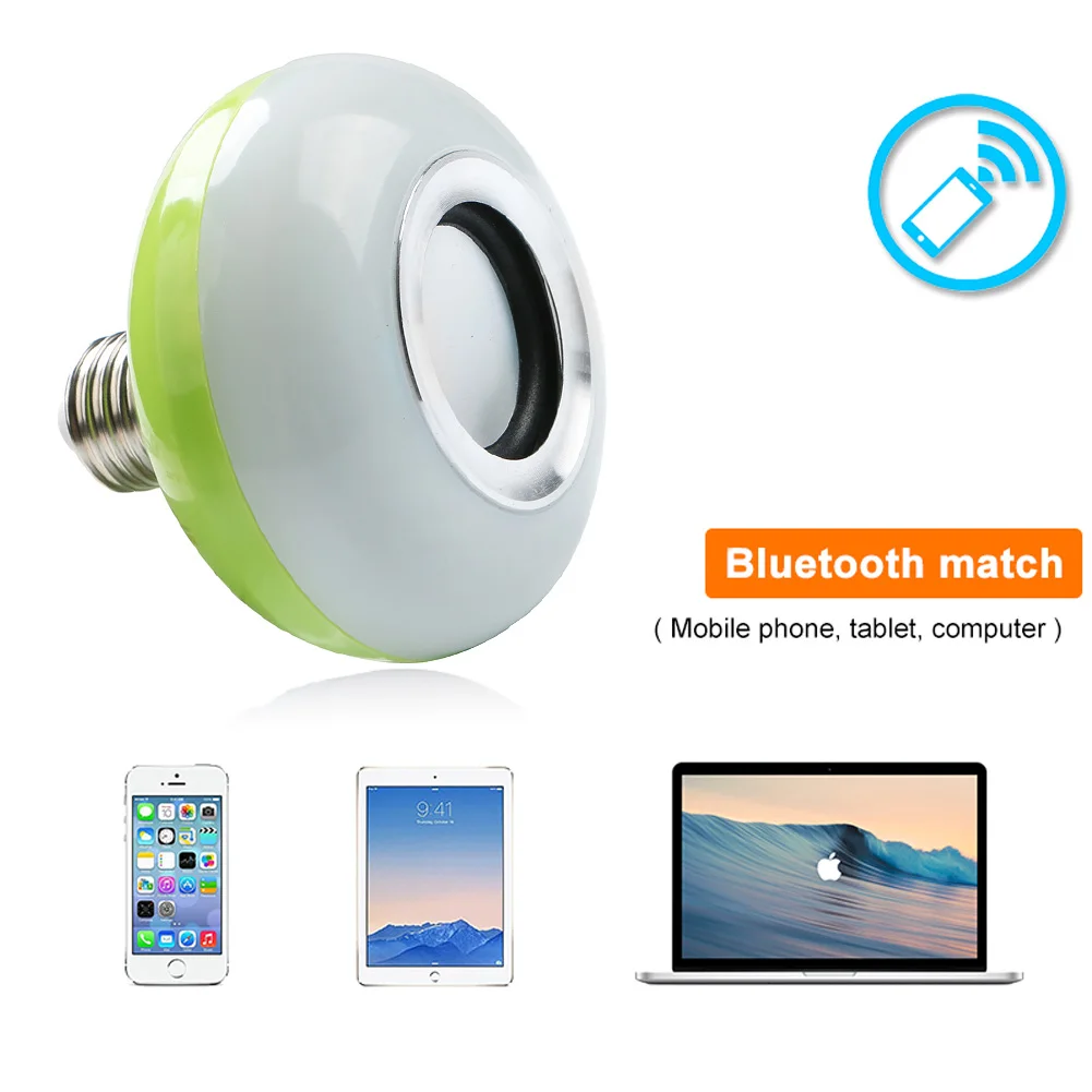 Миниатюрная светодиодная беспроводная музыкальная лампа RGBW E27 с Bluetooth 100 240 В