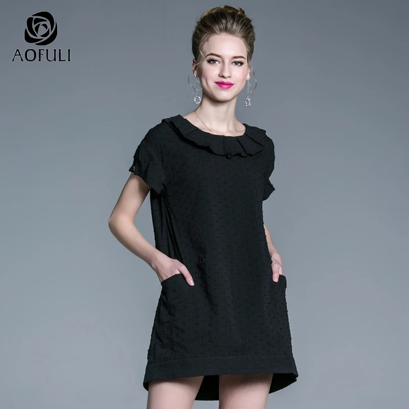 Женская Длинная блузка AOFULI хлопковая большого размера с гофрированным