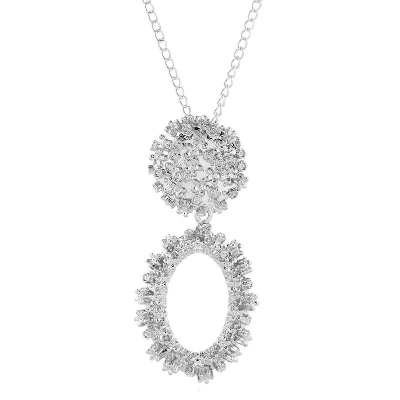 Q043silver Хит, модное простое ожерелье с подвеской в виде геометрических фигур для женщин, длинное ожерелье с металлическим сердцем золотого цвета, колье для женщин - Окраска металла: Q043silver