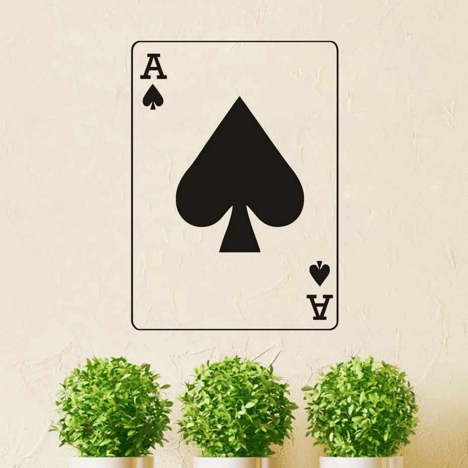 Poker Ace Of Spades наклейки на стену для игровой комнаты новый дизайн выдолбленные ПВХ