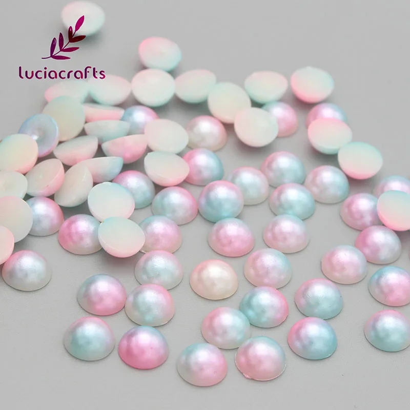 Lucia crafts 3/4/5/6/8 мм: полукруглый искусственный жемчуг плоские для альбома для изготовления украшений своими руками, хлопковая ткань для одежды/чехол для телефона/станок для изготовления F0316