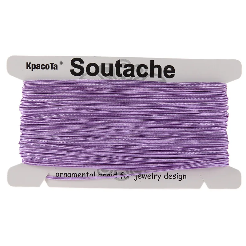 light violet KPacTa несколько цветов 34 ярда(31 м) Китайский Soutach цвета нейлоновая веревка Змеиный живот шнур DIY Изготовление ювелирных изделий Плетеный материал - Цвет: light violet
