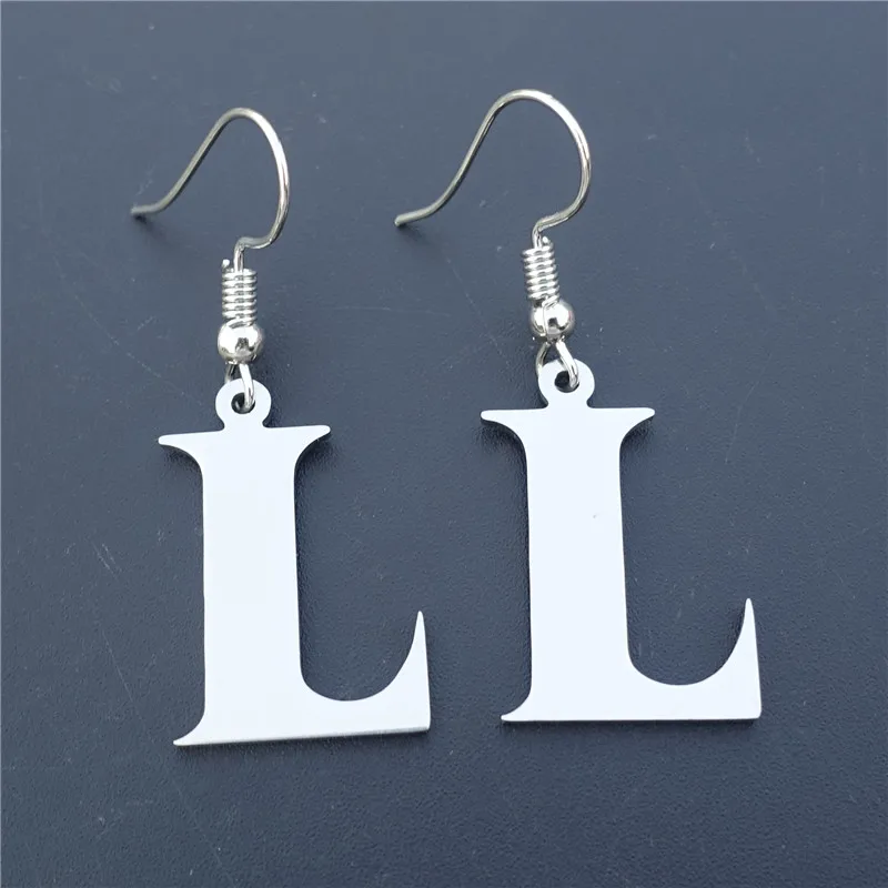 

Alphabet L Stainless Steel Letter Drop Earrings Women Fashion Jewelry