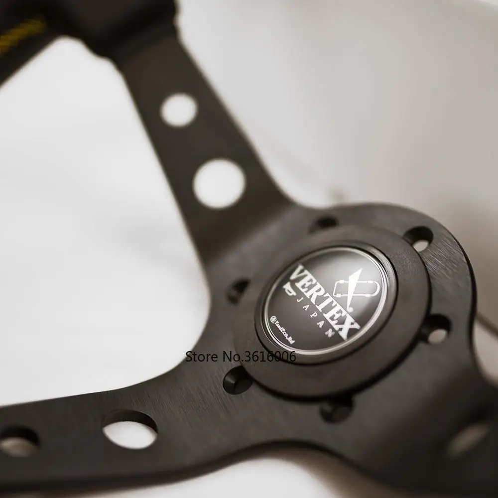 VERTEX 330 мм jdm Гоночный черный руль из натуральной кожи | Автомобили и мотоциклы