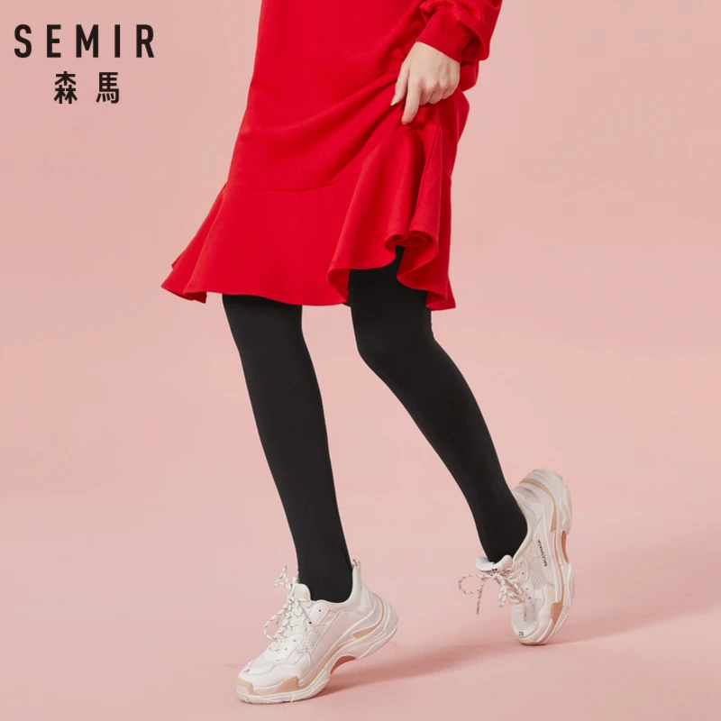 SEMIR Женские флисовые 250 денье 250D матовые непрозрачные трикотажные колготки в
