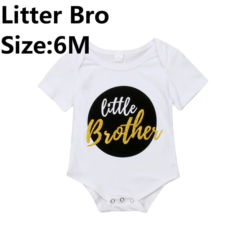 Size 6M Милые детские для маленьких мальчиков летняя одежда для девочек комбинезон топы с надписью «Big Sister» футболка для девочек маленьких брат Детский комбинезон От 0 до 6 лет - Цвет: Size 6M