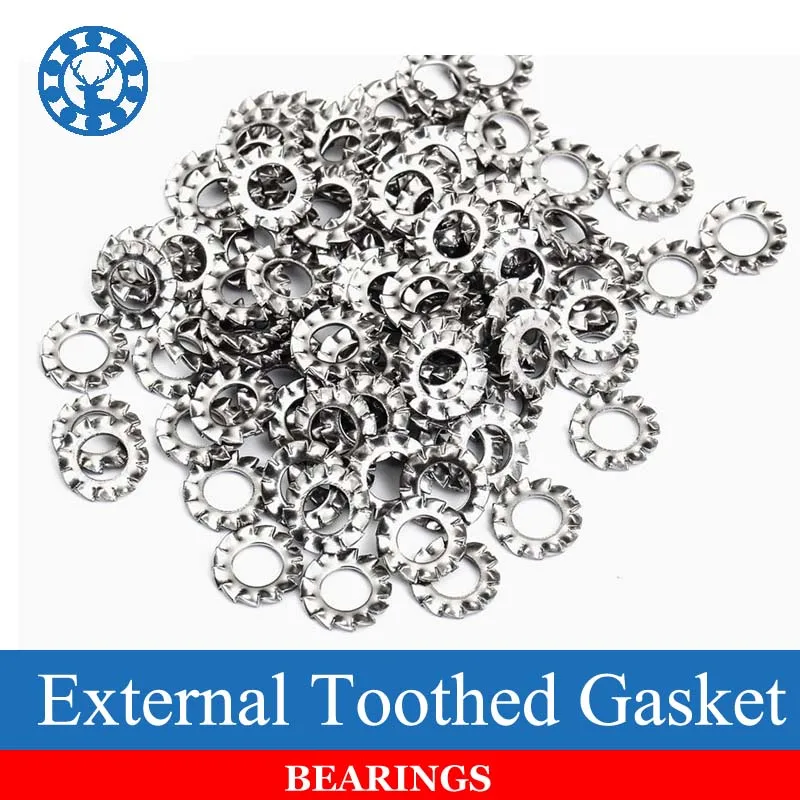 

20Pcs/50Pcs/100Pcs M3 M4 M5 M6 M8 M10 M12 M14 M16 Stainless Steel Washers External Toothed Gasket Washer Serrated Lock Washer