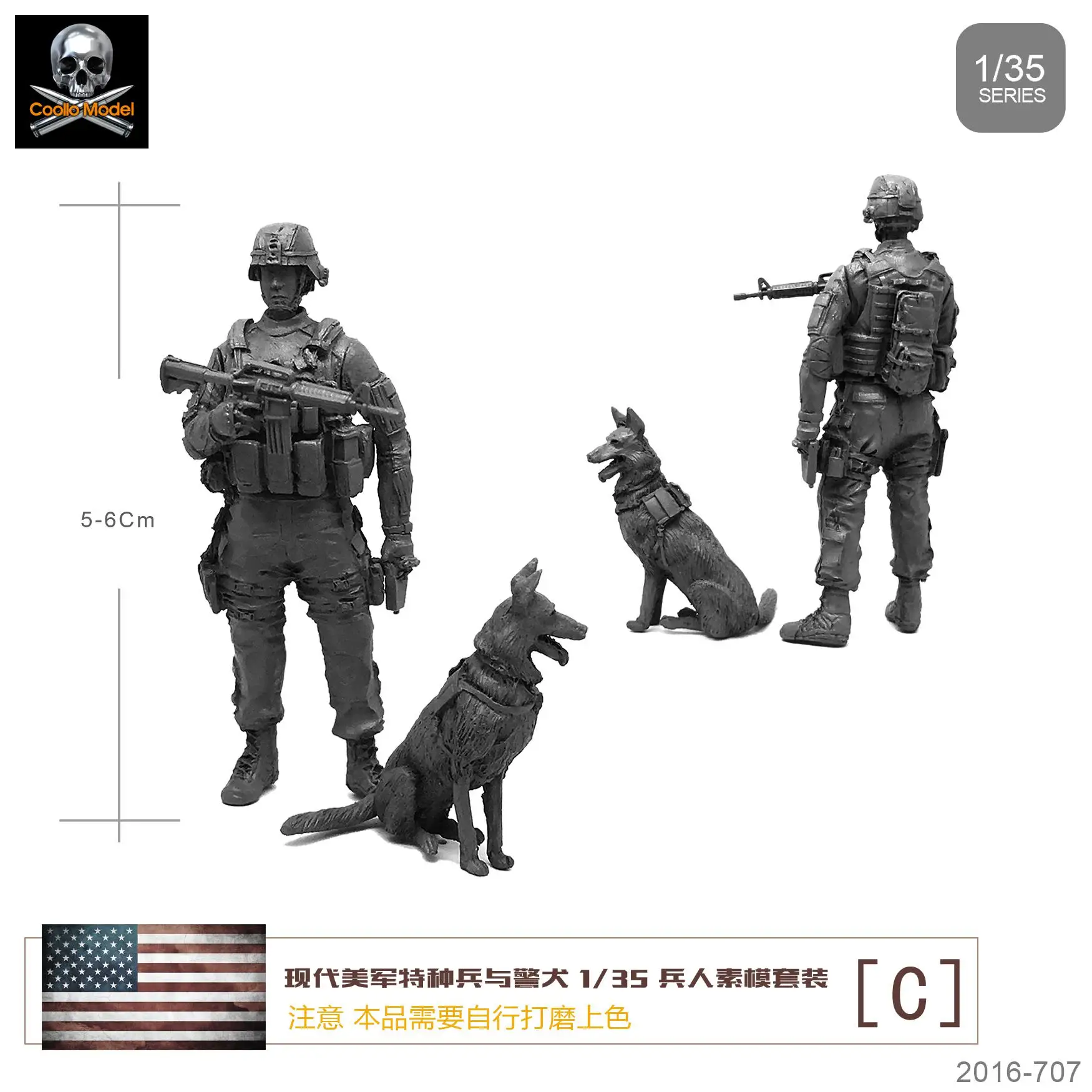 1/35 полимерный солдатский элемент модуль костюм для современных американских спецназа и полицейских собак Y-B2 - Цвет: Серый
