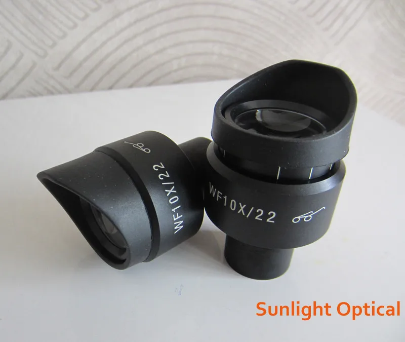 

WF10X 22MM Adjustable High Eyepoint Wide Angle Biological Microscope Eyepiece Lens 23.2mm with Rubber Eye Guards Cups