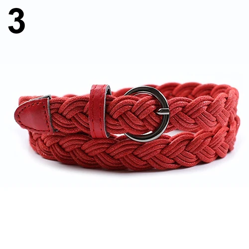 Для женщин Мода плетеная веревка Булавки пряжки ремня Wild Повседневные платья