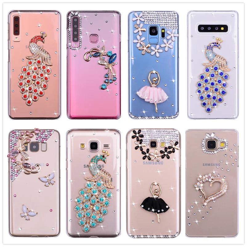 Прозрачный силиконовый чехол со стразами для Samsung J4 J6 J8 S10e S10 S9 Galaxy A21s M31 A20 A30 A50 J3 J5 J7