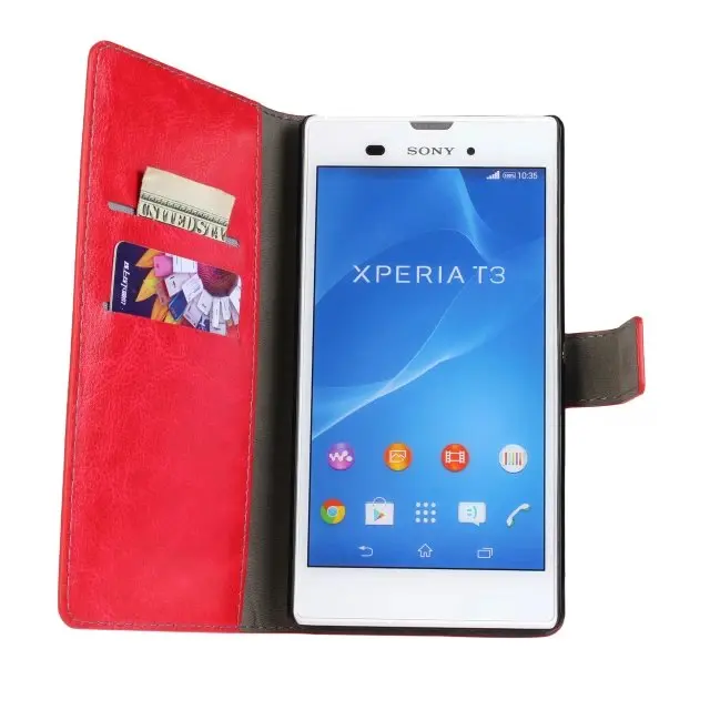 Для Sony Xperia T3 M50W телефон кожи Модная Сумка Ретро Crazy Ма Вэнь кожаный бумажник на