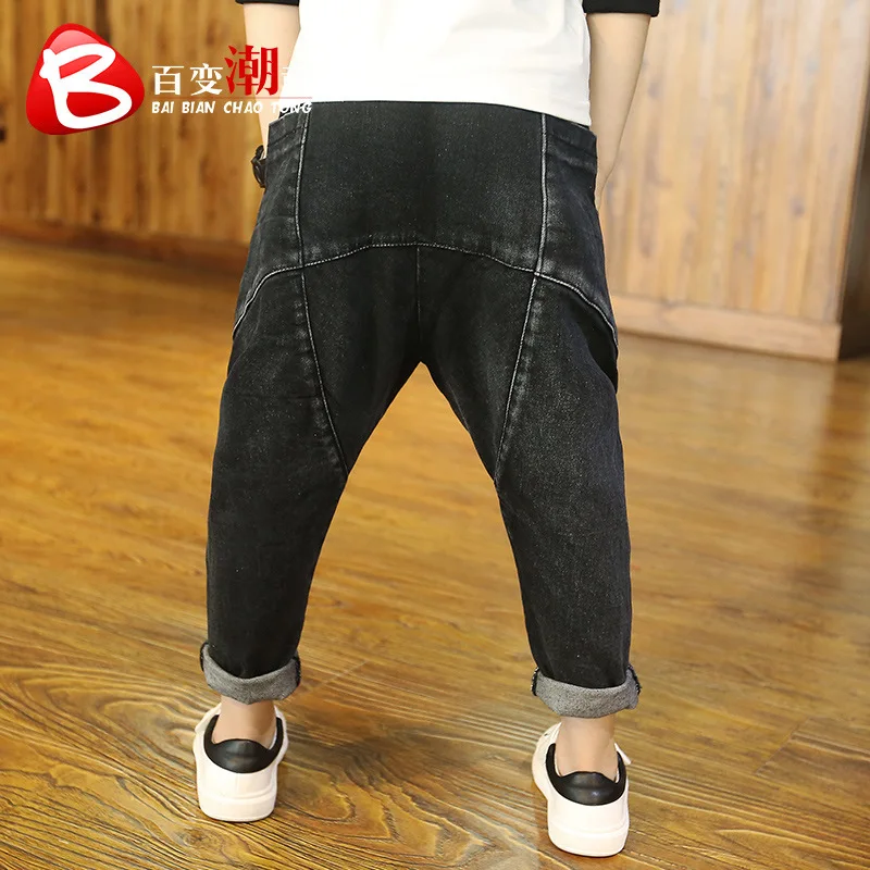 2017 Весенние и зимние детские джинсы плотные брюки для мальчиков теплые