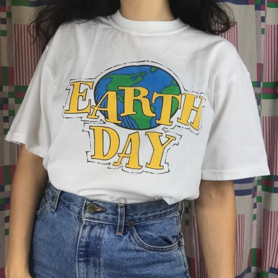 Fashionshow-JF Earth Day 90s Aesthetic Women T-Shirt Tumblr Fashion Street Style Tee Cute Summer Tops Hipsters | Женская одежда