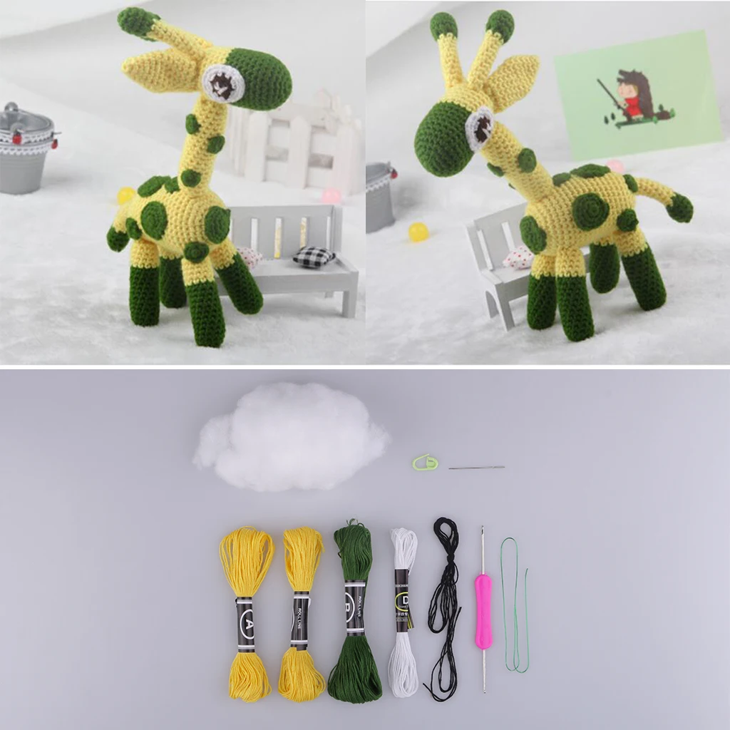 Набор для вязания с 3D жирафом кукла детей учится вязание мягкая игрушка|Швейные