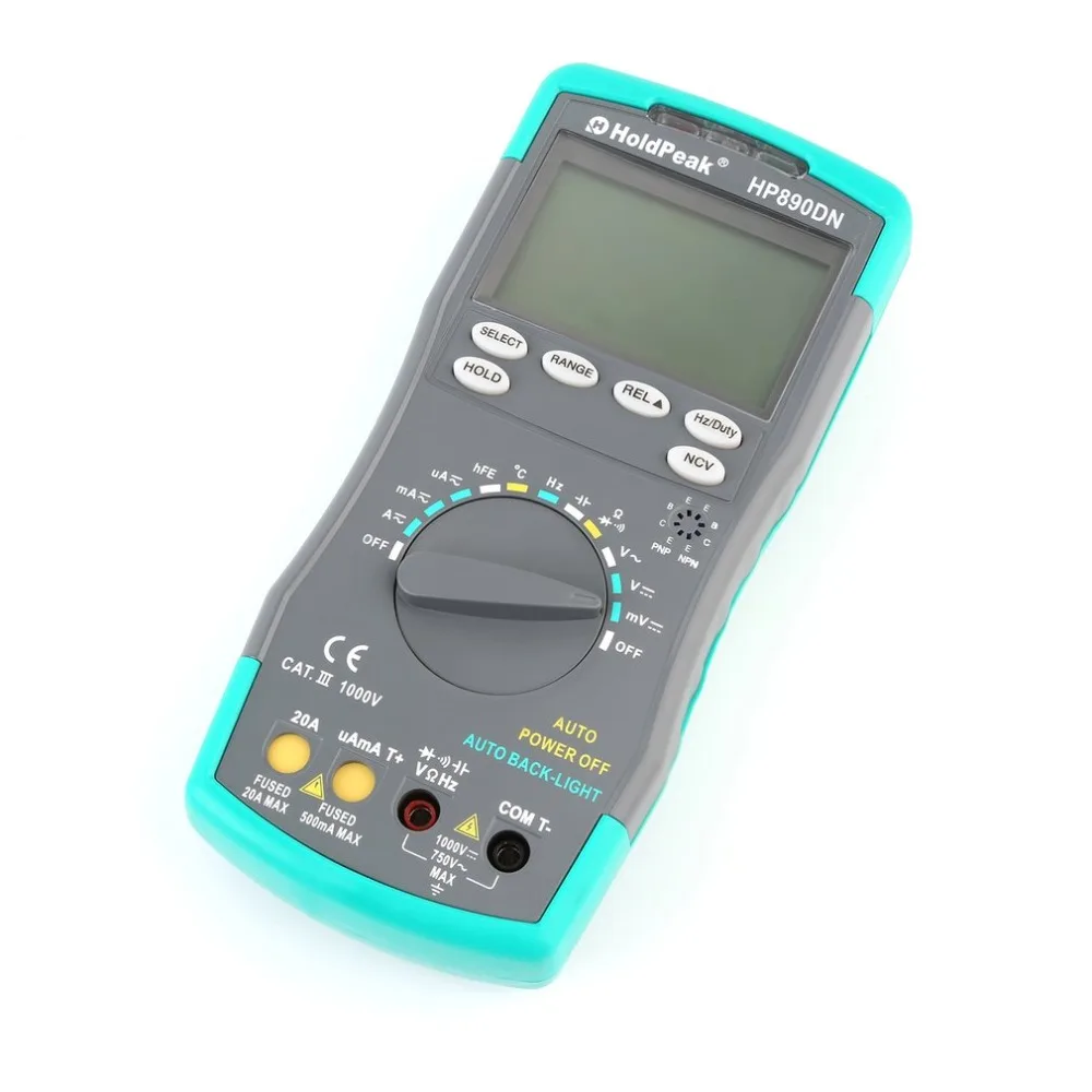 HoldPeak HP890DN светодио дный цифровой мультиметр DMM с НТС детектор Напряжение ток