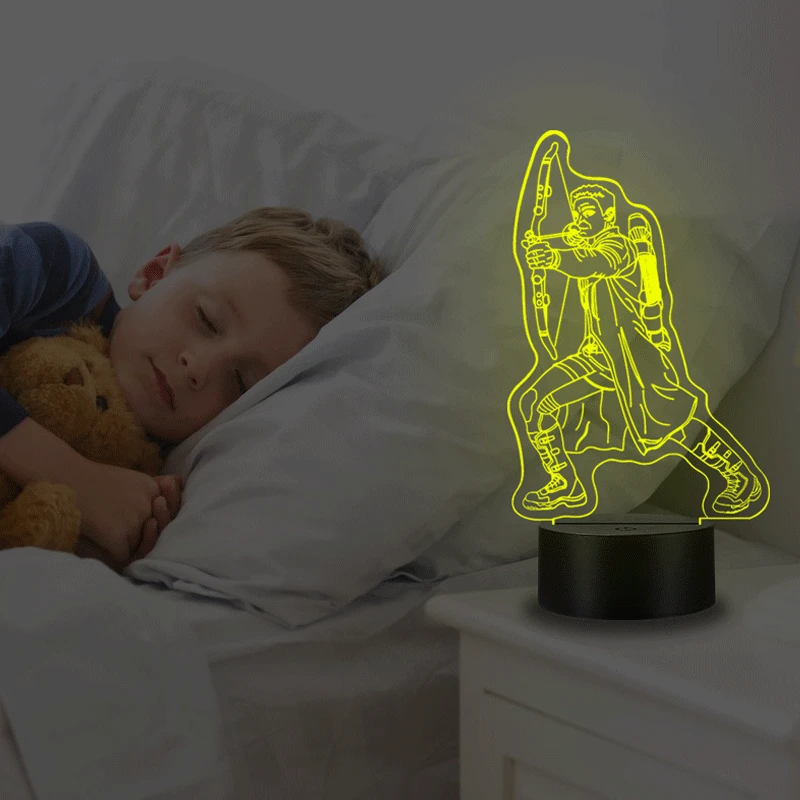 VCity 3D Ночной светильник Led Настольная лампа ястреб &quotкошачий глаз&quot Hero
