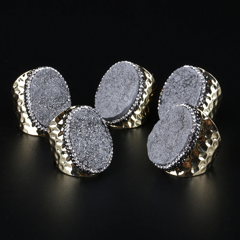 Шероховатый сырой Друза drusy драгоценные камни бусины очаровательные Стразы