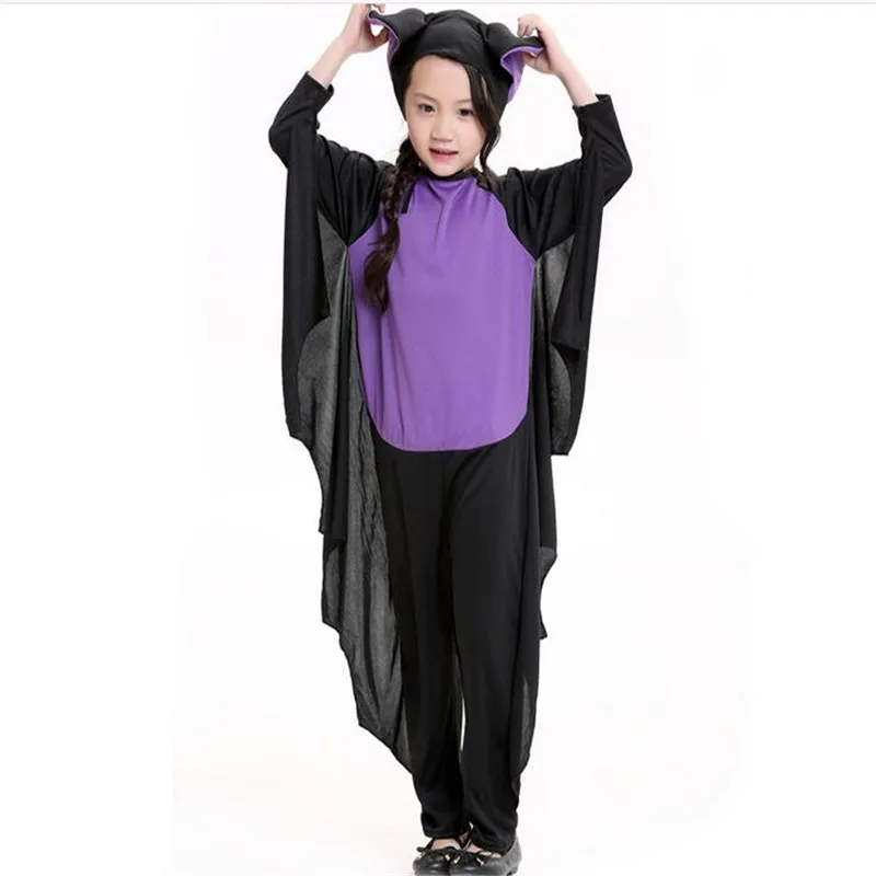 2017 Новый Детский фиолетовый костюм на Хэллоуин карнавальный летучей мыши