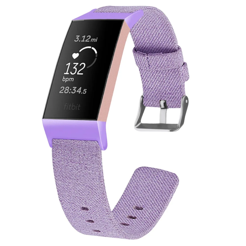 8 видов цветов ремешок для Fitbit Charge 3 Смарт браслет сменный тканевый нейлон мужчин