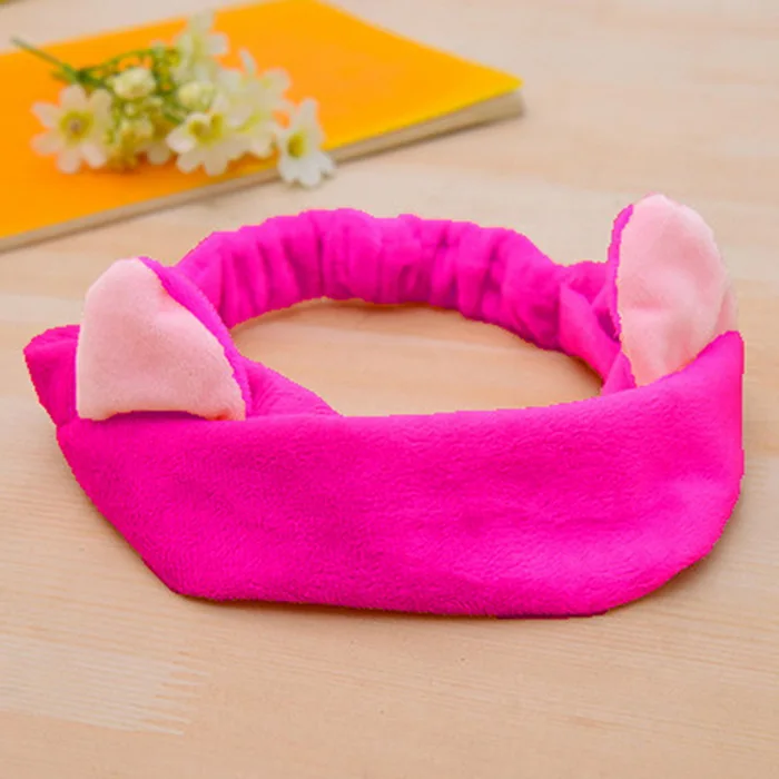 Fuchsia Милые Банни уши макияж повязки для мытья лица Душ Спа-маска мягкие и милые кроличьи ушки повязки для волос для женщин и девушек - Цвет: Fuchsia